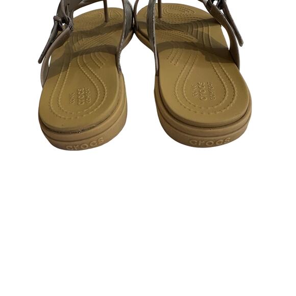 Crocs Iconic Tulum Toe Post Womens Size 9 Sandals Snake Print Open Toe Slides - Picture 11 of 13